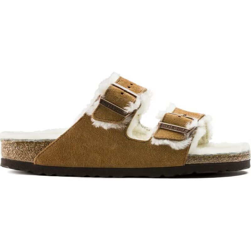 Birkenstock Arizona Shearling Suede Leather/Fur Mink