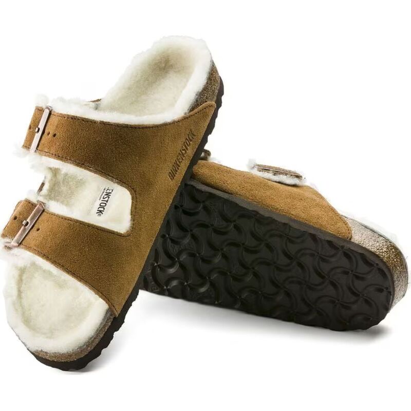 Birkenstock Arizona Shearling Suede Leather/Fur Mink
