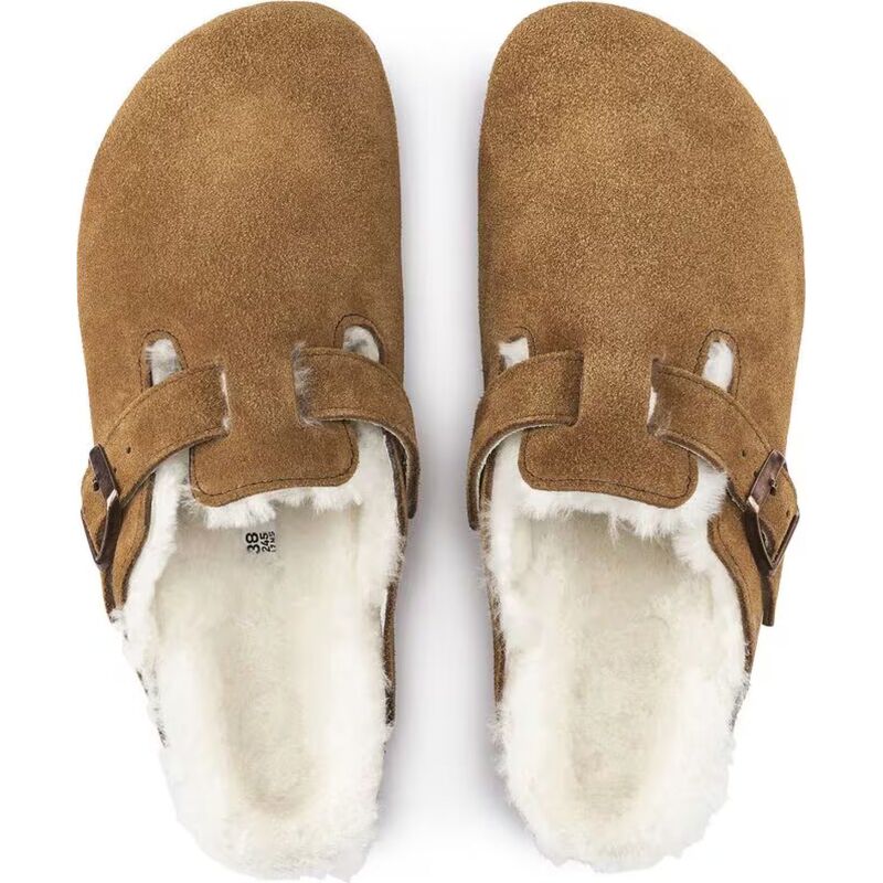 Birkenstock Boston Shearling Suede Leather/Fur Mink