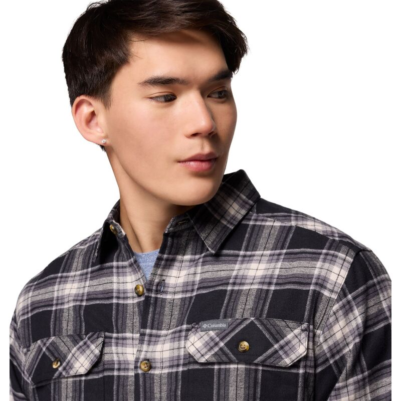 Columbia Flare Gun Stretch Flannel Men's Black Two Lane Tartan