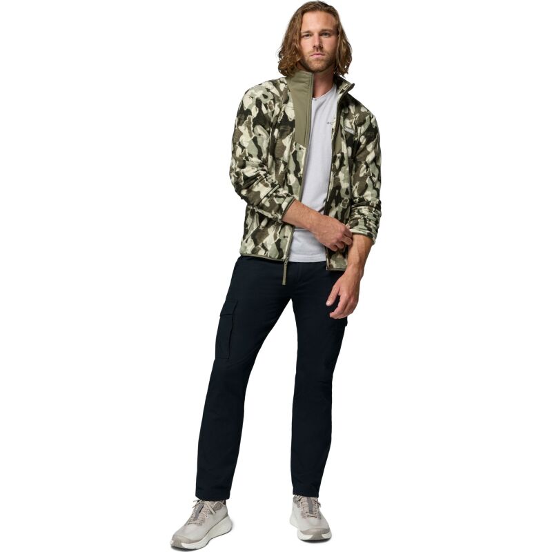 Columbia Sequoia Grove Printed Full Zip Men's Stone Green Treebark