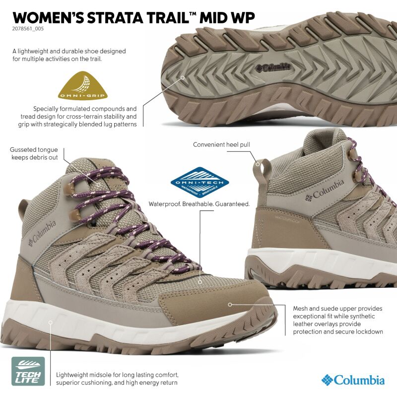 Columbia Strata Trail Mid WP Women's Kettle/Blush Rose