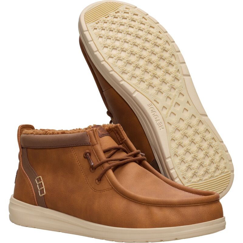 HEYDUDE Wally Mid GripR Cozy Men's Cognac/Tan