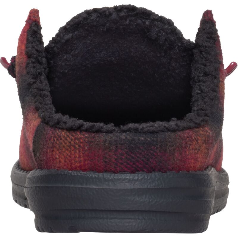 HEYDUDE Wally Slip Cozy Plaid Men's Red Plaid/Black