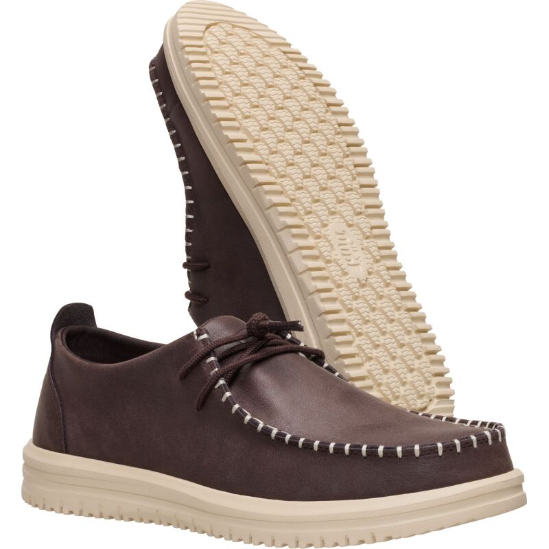 HEYDUDE Wally NXT Moc Leather Men's Mole Brown/Wood Ash