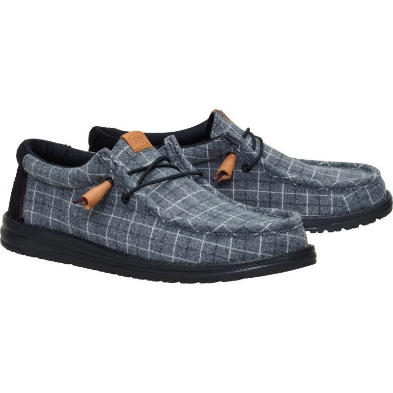 HEYDUDE Wally Plaid Corduroy Men's Black/Multi