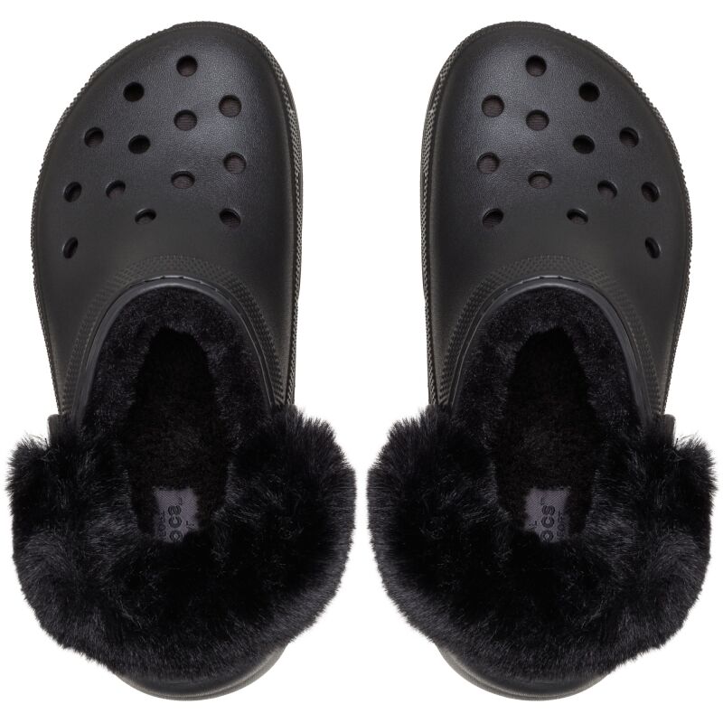 Crocs™ Classic Platform Fuzz Lined Clog Black