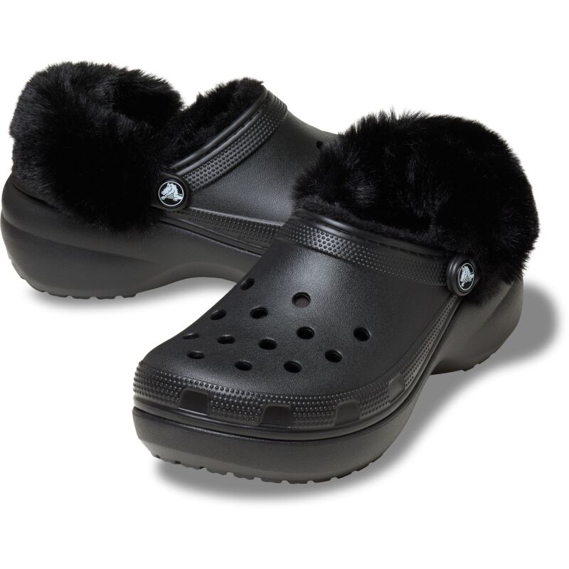 Crocs™ Classic Platform Fuzz Lined Clog Black