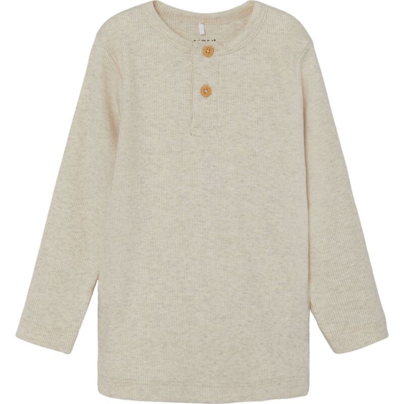 Name It RIB BUTTON LONG SLEEVED TOP Peyote Melange