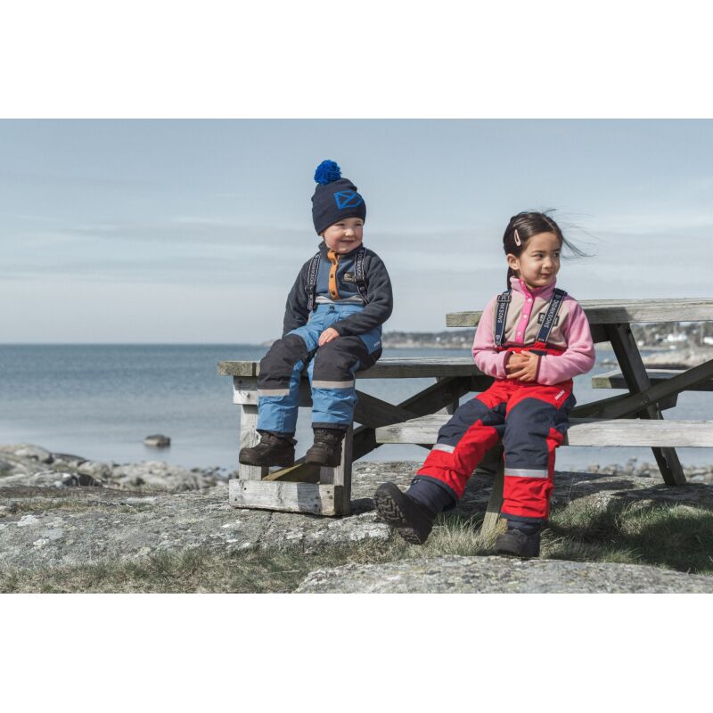 Didriksons Monte Kids' Half Button 4 Anemon Red