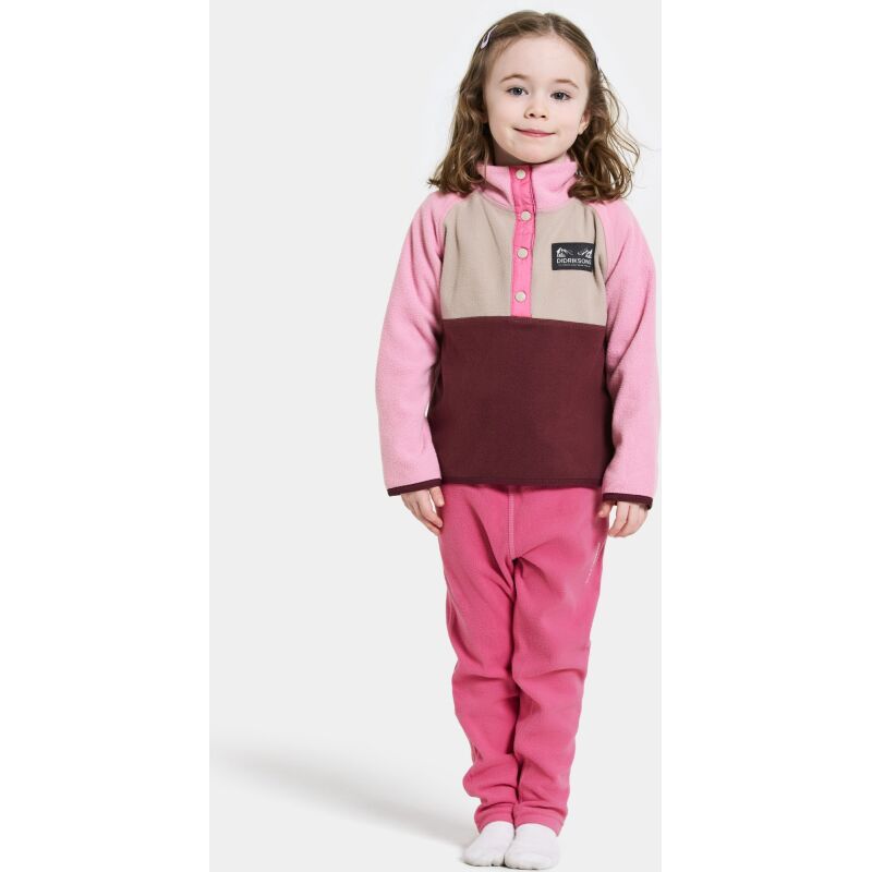 Didriksons Monte Kids' Half Button 4 Anemon Red