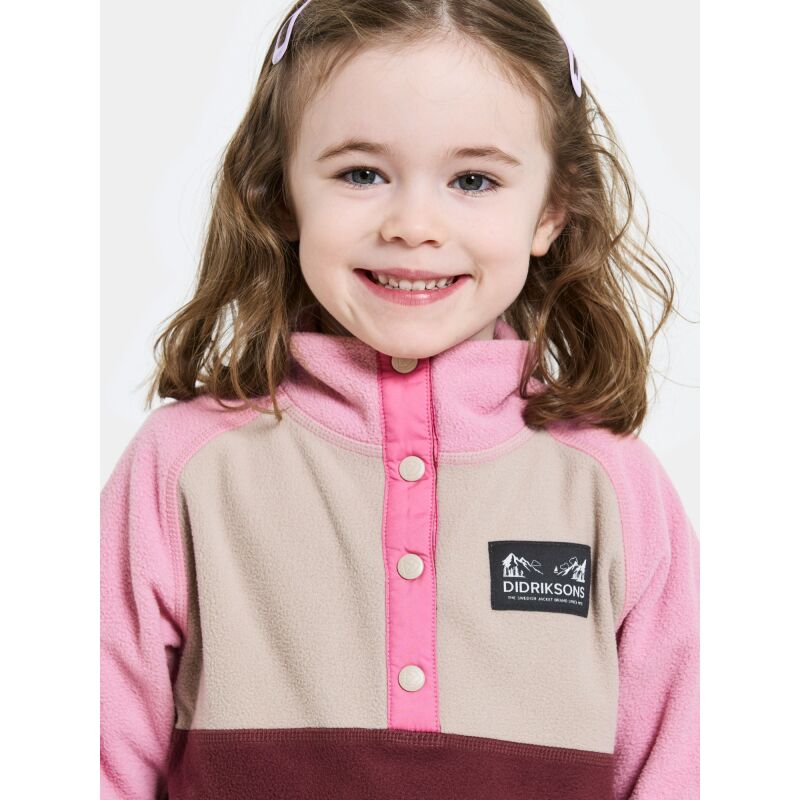 Didriksons Monte Kids' Half Button 4 Anemon Red