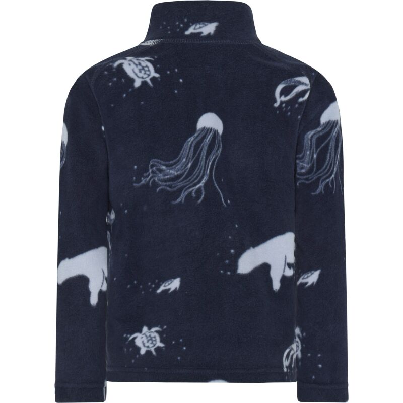 Didriksons Monte Printed Kids' Full-Zip 10 Winter Ocean Blue