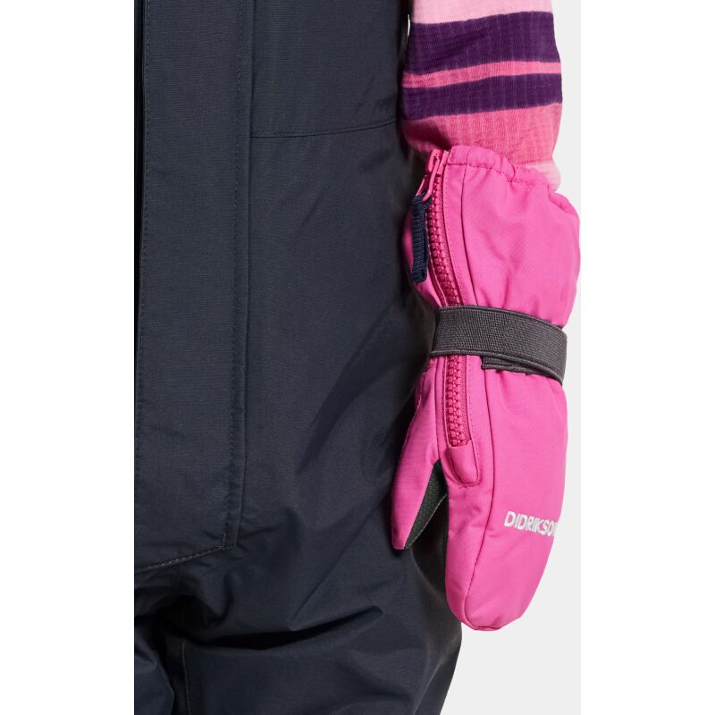 Didriksons Biggles Kid's Zip Mittens 8 Sweet pink