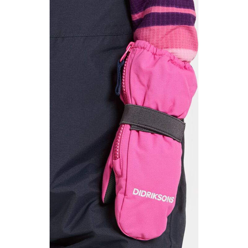 Didriksons Biggles Kid's Zip Mittens 8 Sweet pink