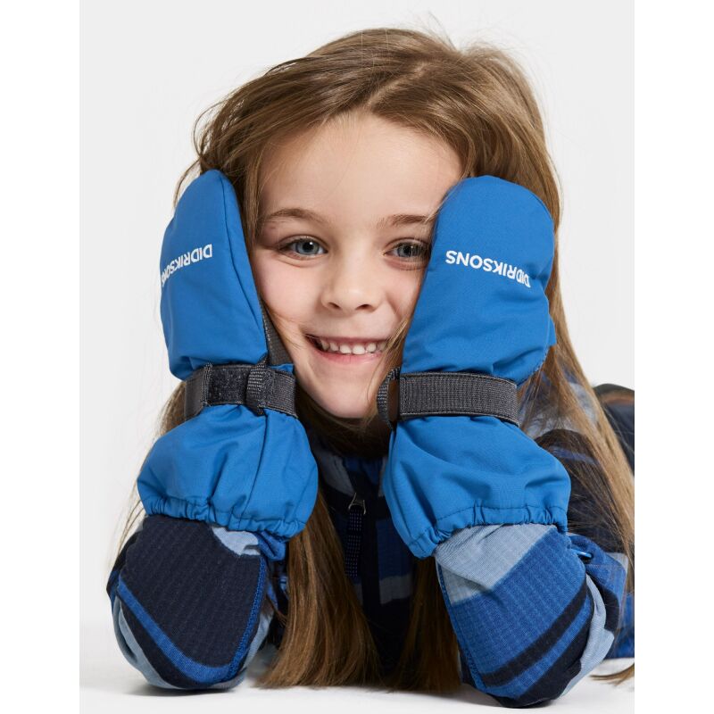 Didriksons Biggles Kid's Zip Mittens 8 Sapphire Blue