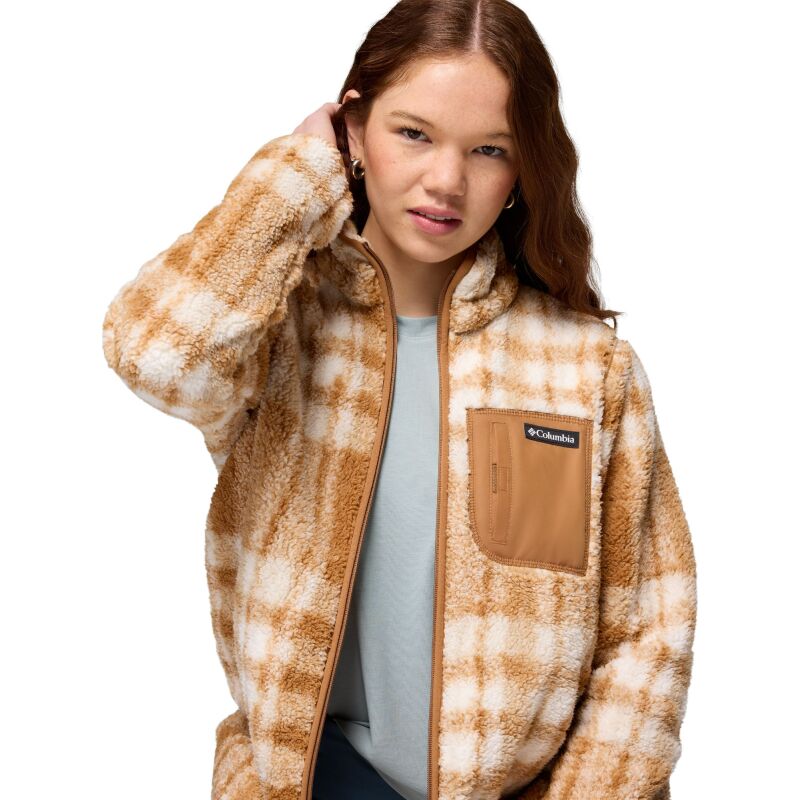 Columbia West Bend Print Full Zip II Women's Camel Brown Herringplaid