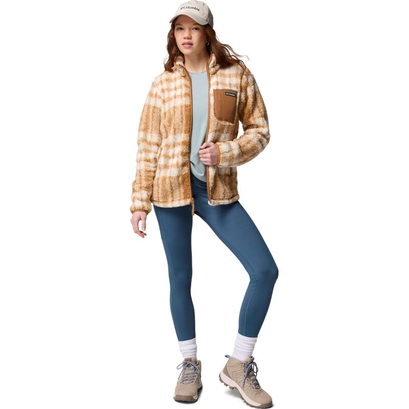 Columbia West Bend Print Full Zip II Women's Camel Brown Herringplaid