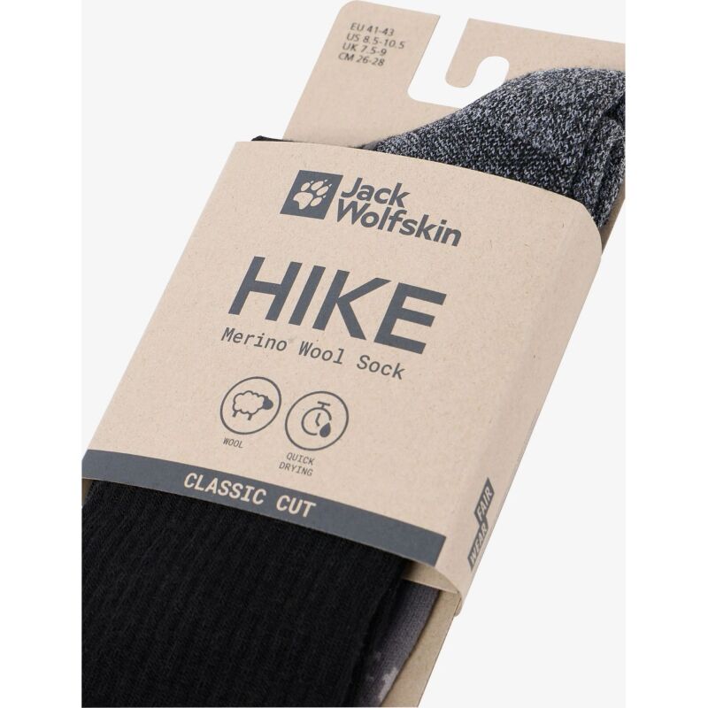 Jack Wolfskin Hike Merino Sock Classic Cut Black
