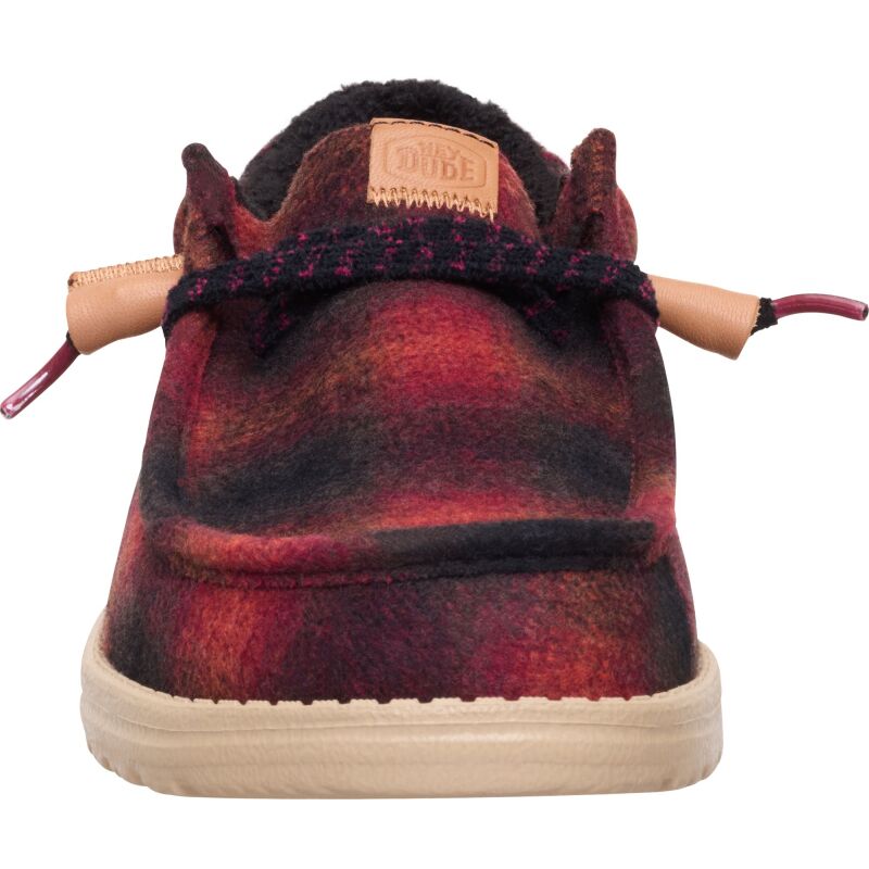 HEYDUDE Wally Cozy Plaid Men's Red Plaid/Black