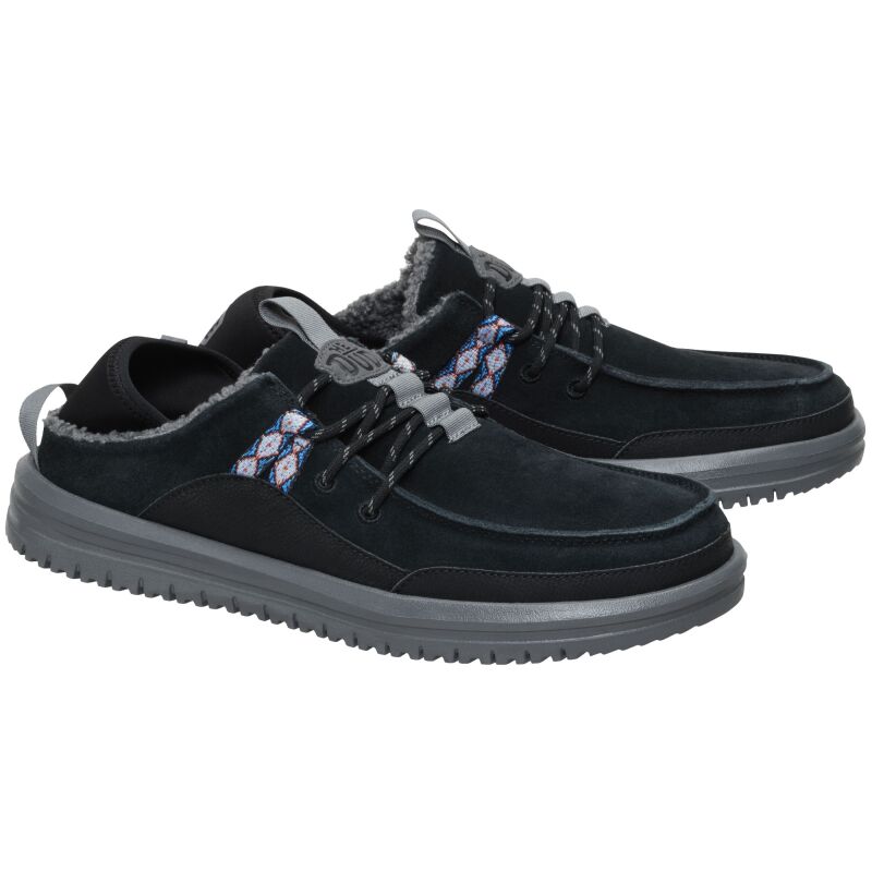 HEYDUDE Bradley Blipper Suede Men's Black/Smoke Grey