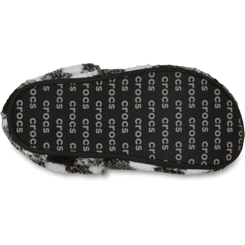Crocs™ Classic Buff Check Cozzzy Slipper Black/White