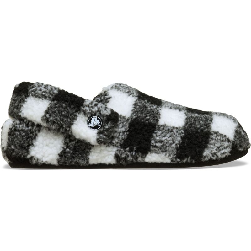 Crocs™ Classic Buff Check Cozzzy Slipper Black/White
