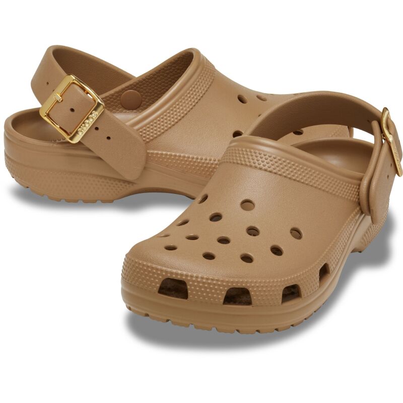 Crocs™ Classic Metallic Buckle Clog Sepia
