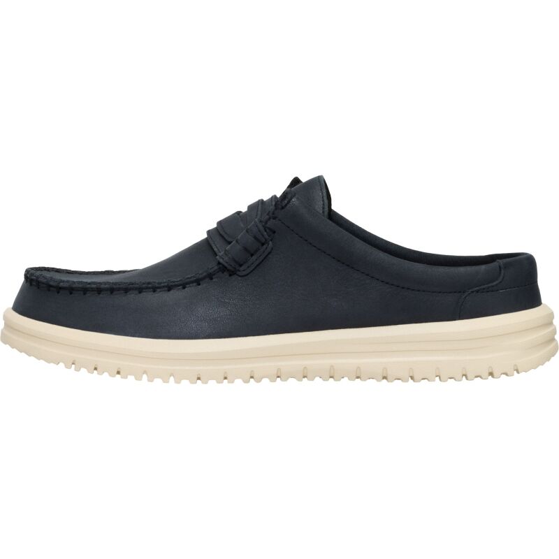 HEYDUDE Wally NXT Mule Leather Men's Black/Wood Ash