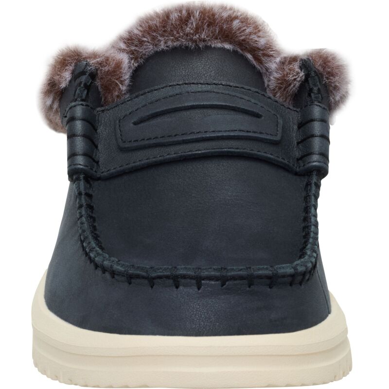 HEYDUDE Wendy NXT Mule Leather Cozy Women's Black