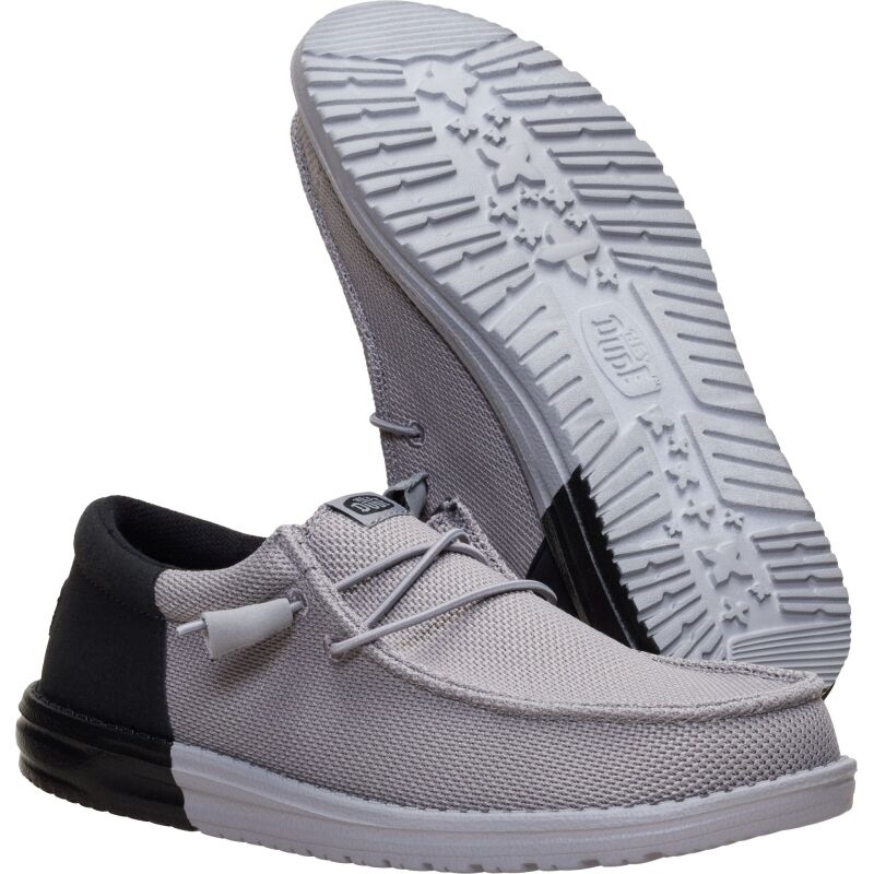 HEYDUDE Wally Funk Mesh Split Men's Flannel Grey/Black