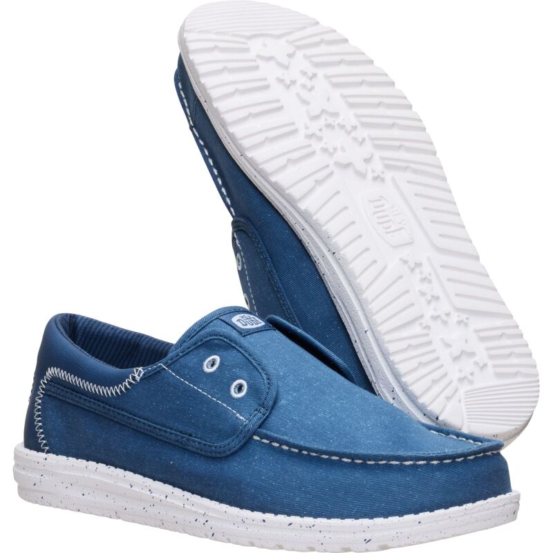 HEYDUDE Wally Cru Stretch Canvas Men's Ensign Blue/Multi