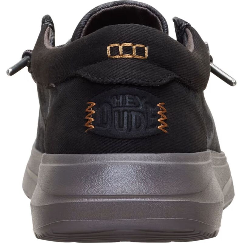 HEYDUDE Wally COMF Worn Twill Men's Black/Gull Grey