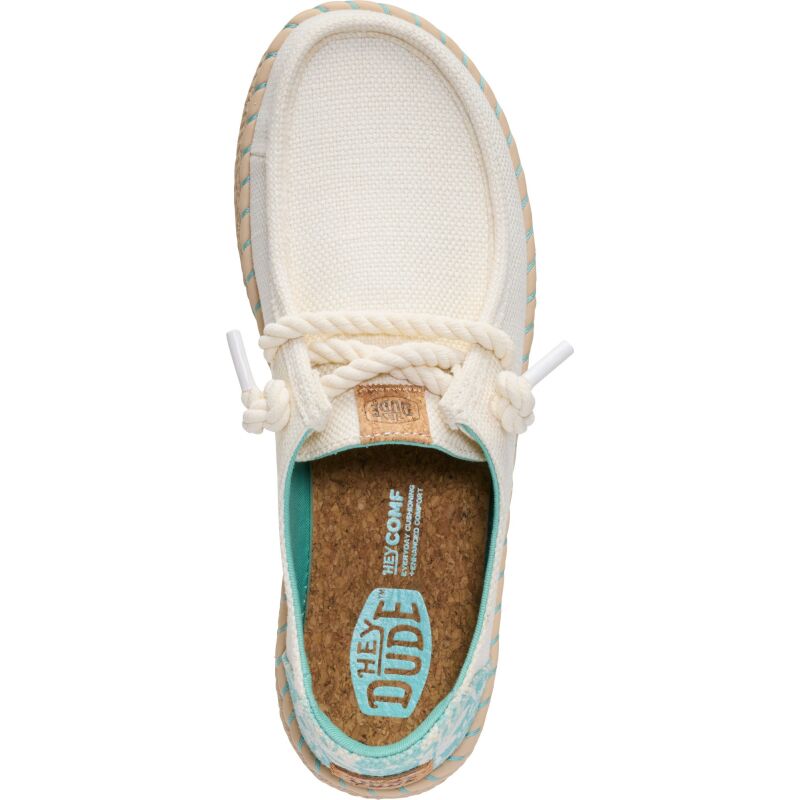 HEYDUDE Wendy Espadrille Hibiscus Women's Egret/Multi
