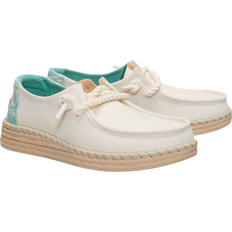 HEYDUDE Wendy Espadrille Hibiscus Women's Egret/Multi