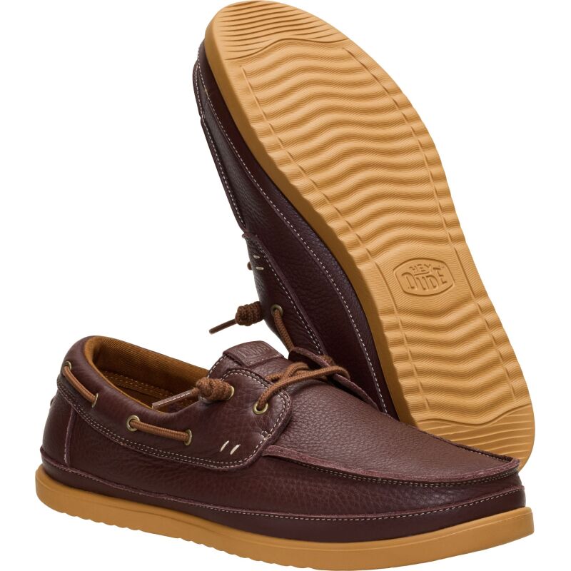 HEYDUDE Harbor Lo Craft Leather Men's Shaved Brown/Robe Brown