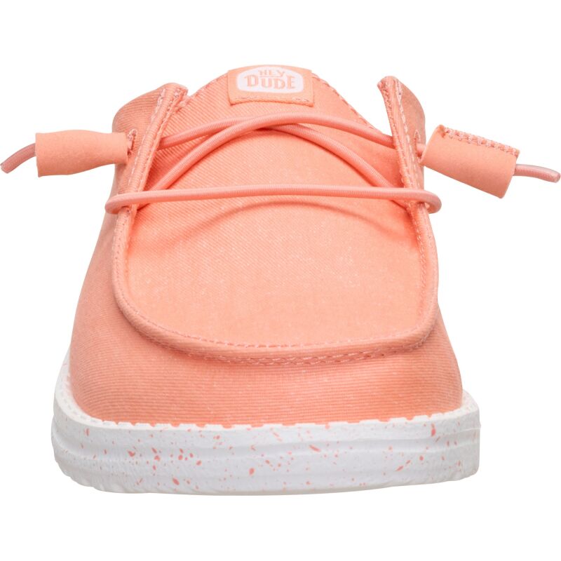 HEYDUDE Wendy Slip Stretch Canvas Women's Peach Pink