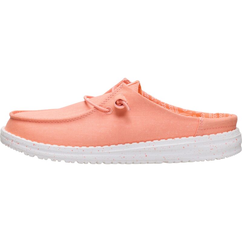 HEYDUDE Wendy Slip Stretch Canvas Women's Peach Pink