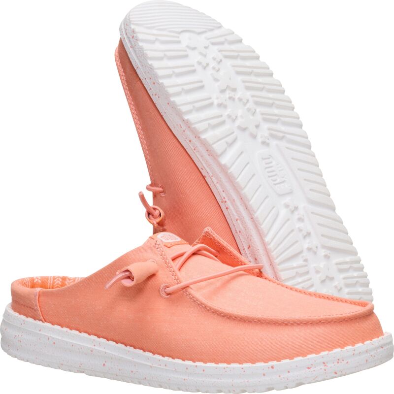 HEYDUDE Wendy Slip Stretch Canvas Women's Peach Pink