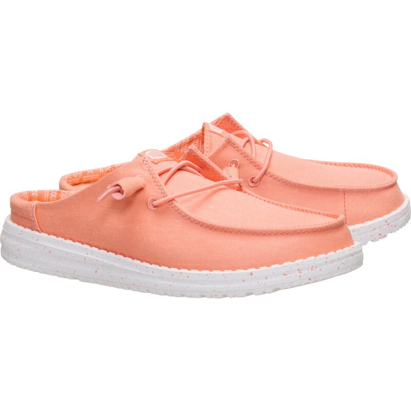 HEYDUDE Wendy Slip Stretch Canvas Women's Peach Pink