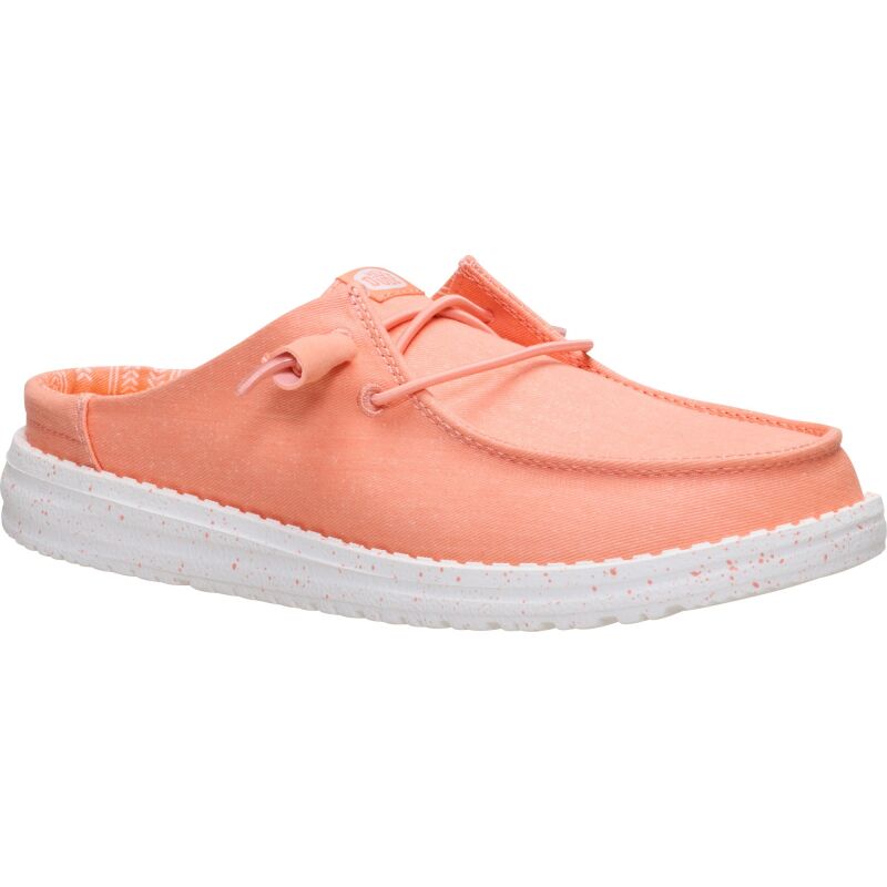 HEYDUDE Wendy Slip Stretch Canvas Women's Peach Pink