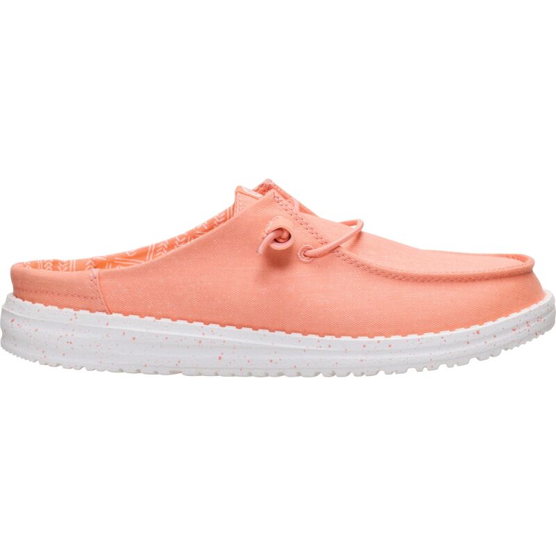 HEYDUDE Wendy Slip Stretch Canvas Women's Peach Pink