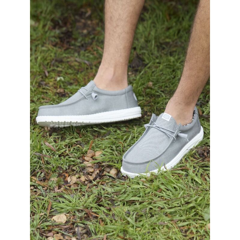 HEYDUDE Wally Stretch Canvas Men's 40700 Light Grey