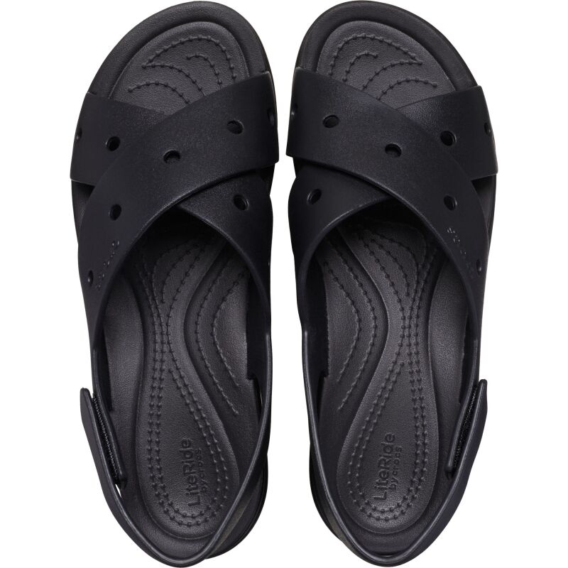 Crocs™ Brooklyn 4U Cross Strap Sandal Black
