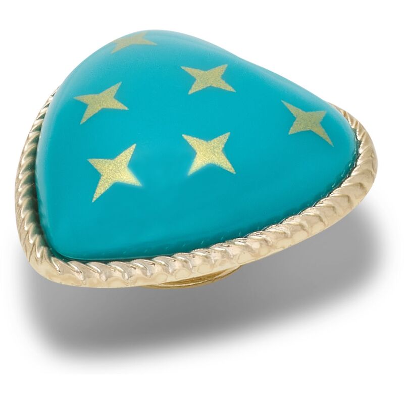 Crocs™ Jibbitz Turquoise and Gold Heart 