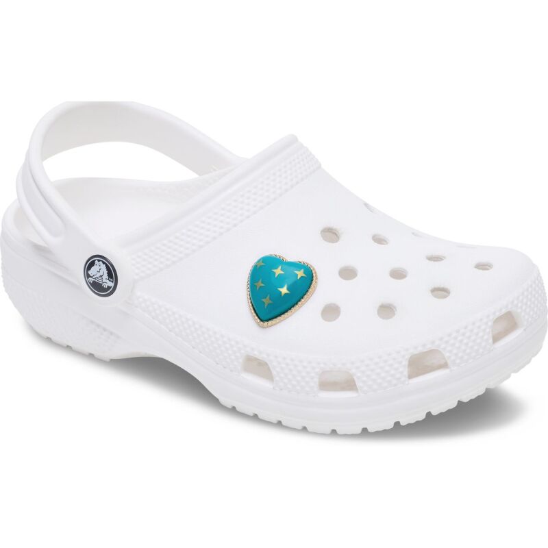 Crocs™ Jibbitz Turquoise and Gold Heart 