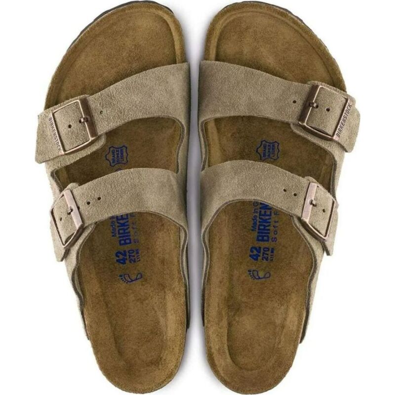 Birkenstock Arizona Soft Footbed Suede Leather Narrow Taupe