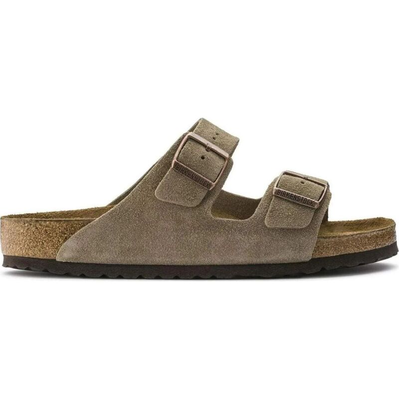 Birkenstock Arizona Soft Footbed Suede Leather Narrow Taupe