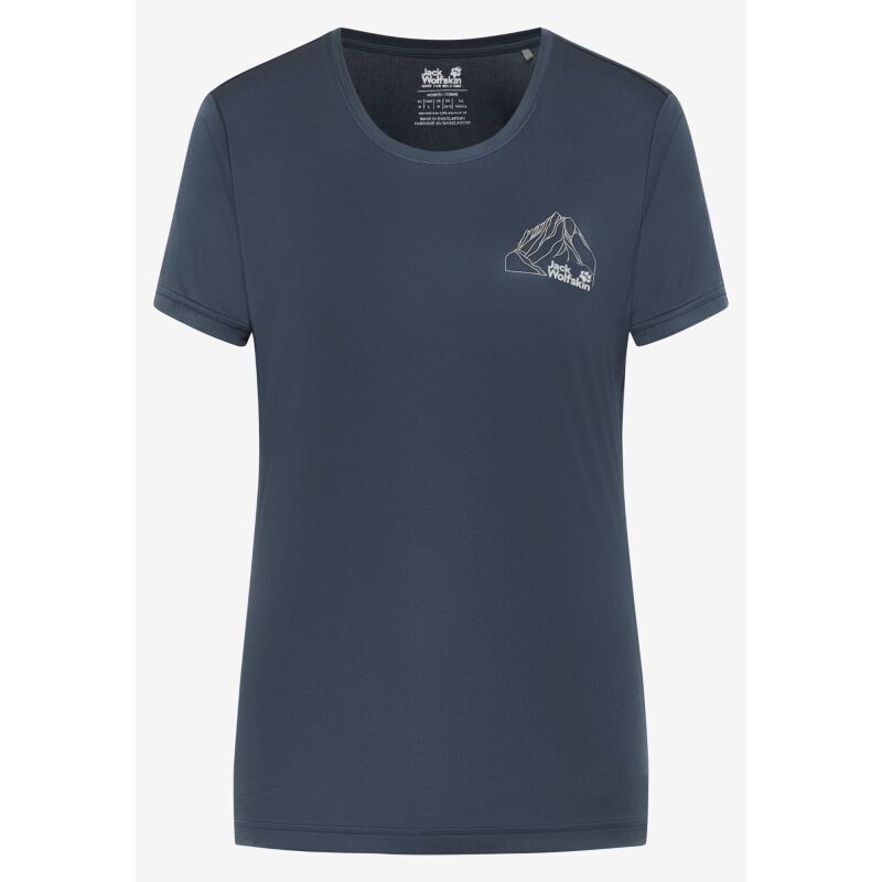 Jack Wolfskin Peak Graphic T-Shirts Women's New Mountain Midnight Sky