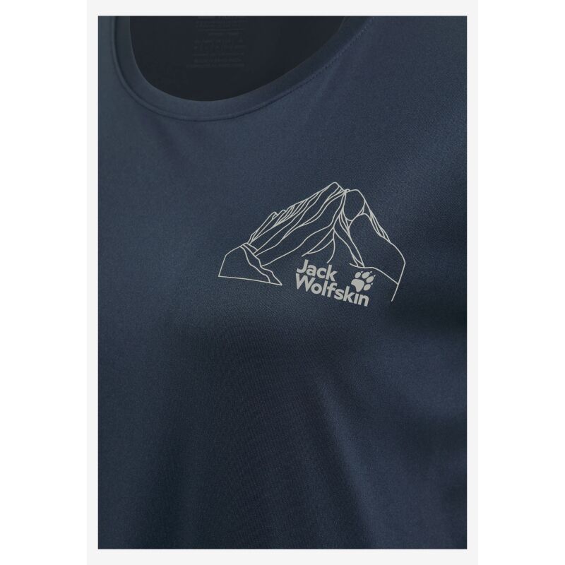 Jack Wolfskin Peak Graphic T-Shirts Women's New Mountain Midnight Sky
